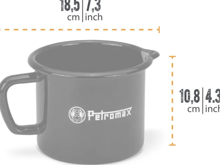 Petromax Emaille Milchtopf Schwarz 1 L
