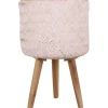 Pflanztopf aus Bambus mit FSC-Holzfüßen Ø 25 cm x 20 cm/40 cm Weiß