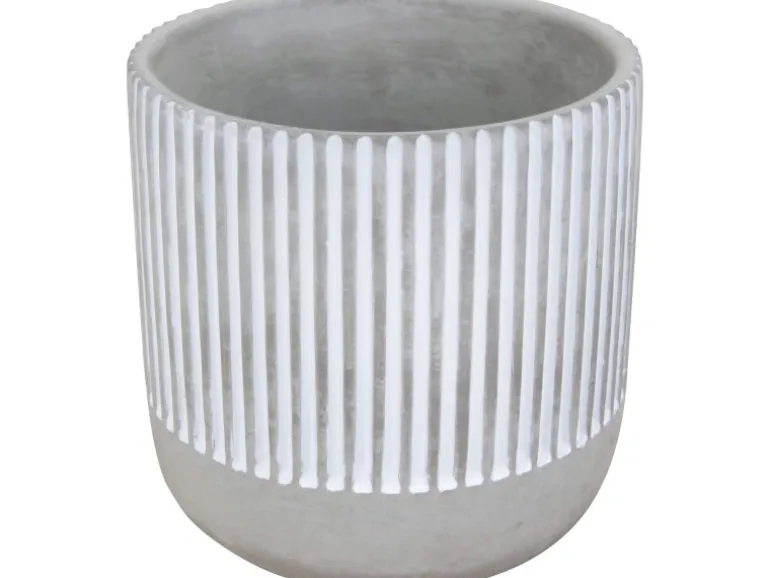 Pflanztopf Beton Ø 15 cm x 14 cm Grau-Weiß