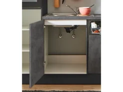 pino Küchenzeile 250 cm Beton Grafitgrau Anschlag rechts 1 Geräteschrank