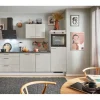 pino Küchenzeile 250 cm Beton Weißgrau Anschlag rechts 1 Geräteschrank