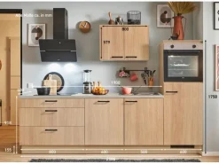 pino Küchenzeile 250 cm Eiche Aviva Anschlag rechts 1 Geräteschrank