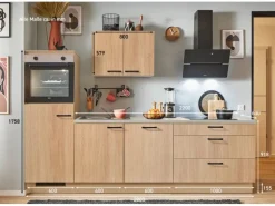 pino Küchenzeile 280 cm Eiche Aviva Anschlag links 1 Geräteschrank