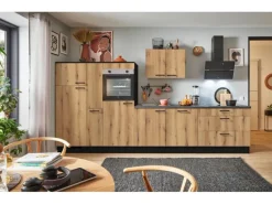 pino Küchenzeile 360 cm Evoke Eiche Anschlag links 1 Geräte-, 1 Apothekerschrank