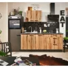 pino Küchenzeile 260 cm Evoke Eiche Anschlag links 1 Geräteschrank Grafit