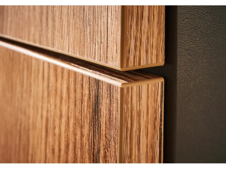 pino Küchenzeile 260 cm Evoke Eiche Anschlag links 1 Geräteschrank Grafit