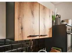 pino Küchenzeile 260 cm Evoke Eiche Anschlag links 1 Geräteschrank Grafit