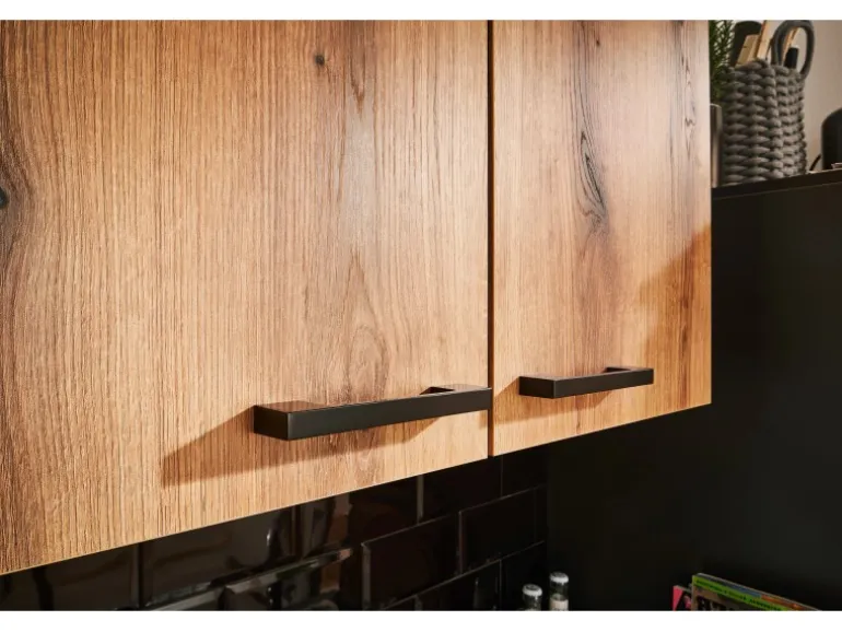 pino Küchenzeile 260 cm Evoke Eiche Anschlag links 1 Geräteschrank Grafit