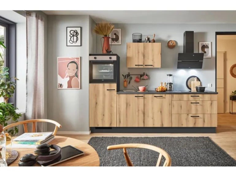 pino Küchenzeile 250 cm Evoke Eiche Anschlag links 1 Geräteschrank