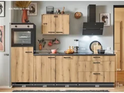 pino Küchenzeile 260 cm Evoke Eiche Anschlag links 1 Geräteschrank