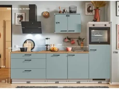 pino Küchenzeile 260 cm Fjordgrün Anschlag rechts 1 Geräteschrank