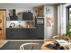 pino Küchenzeile 270 cm Grafit Anschlag rechts 1 Geräteschrank