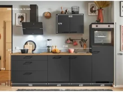pino Küchenzeile 270 cm Grafit Anschlag rechts 1 Geräteschrank