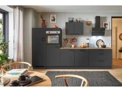 pino Küchenzeile 310 cm Grafit Anschlag links 2 Geräteschränke