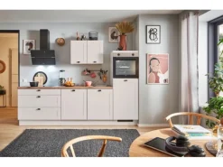 pino Küchenzeile 280 cm Kaschmirgrau Matt Anschlag rechts 1 Geräteschrank