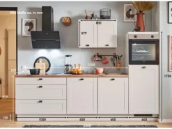 pino Küchenzeile 280 cm Kaschmirgrau Matt Anschlag rechts 1 Geräteschrank