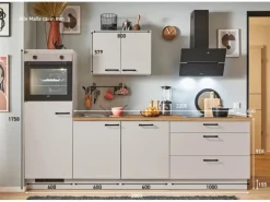 pino Küchenzeile 280 cm Kaschmirgrau Anschlag links 1 Geräteschrank