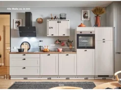 pino Küchenzeile 320 cm Kaschmirgrau Matt Anschlag rechts 2 Geräteschränke