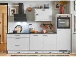 pino Küchenzeile 270 cm Kaschmirgrau Anschlag rechts 1 Geräteschrank