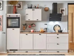 pino Küchenzeile 270 cm Kaschmirgrau Matt Anschlag links 1 Geräteschrank