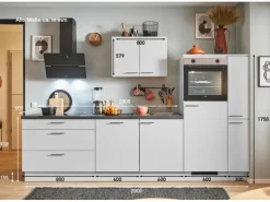 pino Küchenzeile 290 cm Lichtgrau Anschlag rechts 1 Geräte-. 1 Seitenschrank