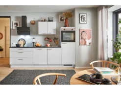 pino Küchenzeile 250 cm Lichtgrau Anschlag rechts 1 Geräteschrank