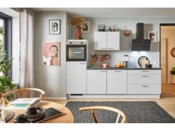 pino Küchenzeile 260 cm Lichtgrau Anschlag links 1 Geräteschrank