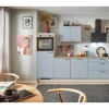 pino Küchenzeile 250 cm Pastellblau Anschlag links 1 Geräteschrank