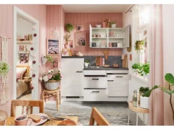 pino Küchenzeile 180 cm Pastellblau Anschlag links 1 Geräteschrank