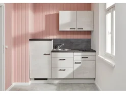 pino Küchenzeile 180 cm Pastellblau Anschlag links 1 Geräteschrank