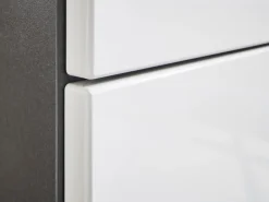 pino Küchenzeile 260 cm Steingrau Hochglanz Anschlag links 1 Geräteschrank