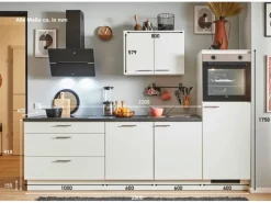 pino Küchenzeile 280 cm Weiß Anschlag rechts 1 Geräteschrank