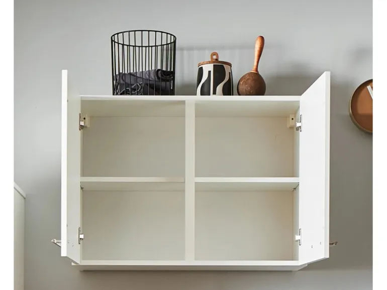 pino Küchenzeile 350 cm Weiß Anschlag rechts 1 Geräte-, 1 Apothekerschrank