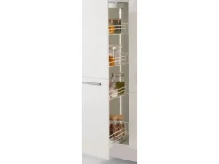 pino Küchenzeile 350 cm Weiß Anschlag rechts 1 Geräte-, 1 Apothekerschrank