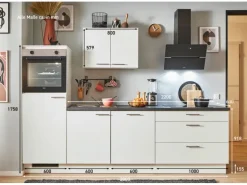 pino Küchenzeile 280 cm Weiß Anschlag links 1 Geräteschrank