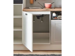 pino Küchenzeile 350 cm Weiß matt Anschlag links 1 Geräte-, 1 Apothekerschrank