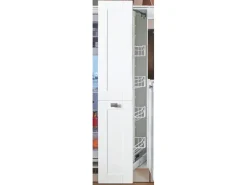 pino Küchenzeile 350 cm Weiß matt Anschlag links 1 Geräte-, 1 Apothekerschrank