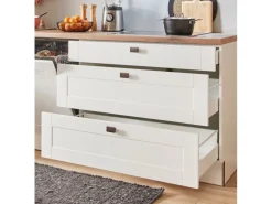 pino Küchenzeile 280 cm Weiß matt Anschlag rechts 1 Geräteschrank