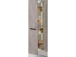 pino Küchenzeile 310cm Beton Perlgrau Anschlag L 1 Geräte-, 1 Apothekerschrank