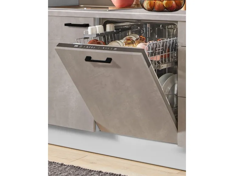 pino Küchenzeile 290cm Beton Perlgrau Anschlag rechts 1 Geräte-. 1 Seitenschrank