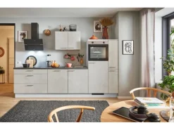 pino Küchenzeile 280cm Beton Weißgrau Anschlag rechts 1 Geräte-. 1 Seitenschrank