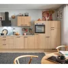 pino Küchenzeile 340cm Eiche Aviva Anschlag rechts 1 Geräte-, 1 Apothekerschrank