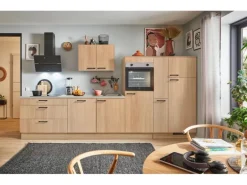 pino Küchenzeile 340cm Eiche Aviva Anschlag rechts 1 Geräte-, 1 Apothekerschrank