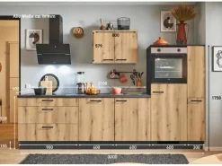pino Küchenzeile 300cm Evoke Eiche Anschlag rechts 1 Geräte-, 1 Apothekerschrank