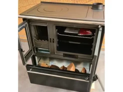 Plamen Küchenofen Holzherd 850 Glas Schwarz Rechte Version und 8 kW