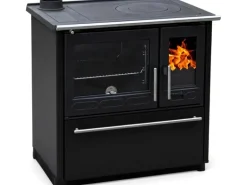 Plamen Küchenofen Holzherd 850 Glas Schwarz Linke Version und 8 kW