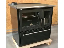 Plamen Küchenofen Holzherd 850 Glas Schwarz Linke Version und 8 kW