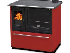 Plamen Küchenofen Holzherd 850 Glas Rot Rechte Version und 8 kW