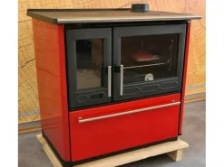 Plamen Küchenofen Holzherd 850 Glas Rot Rechte Version und 8 kW