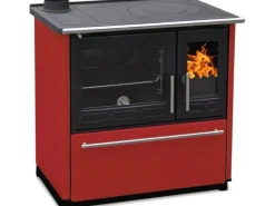 Plamen Küchenofen Holzherd 850 Glas Rot Linke Version und 8 kW